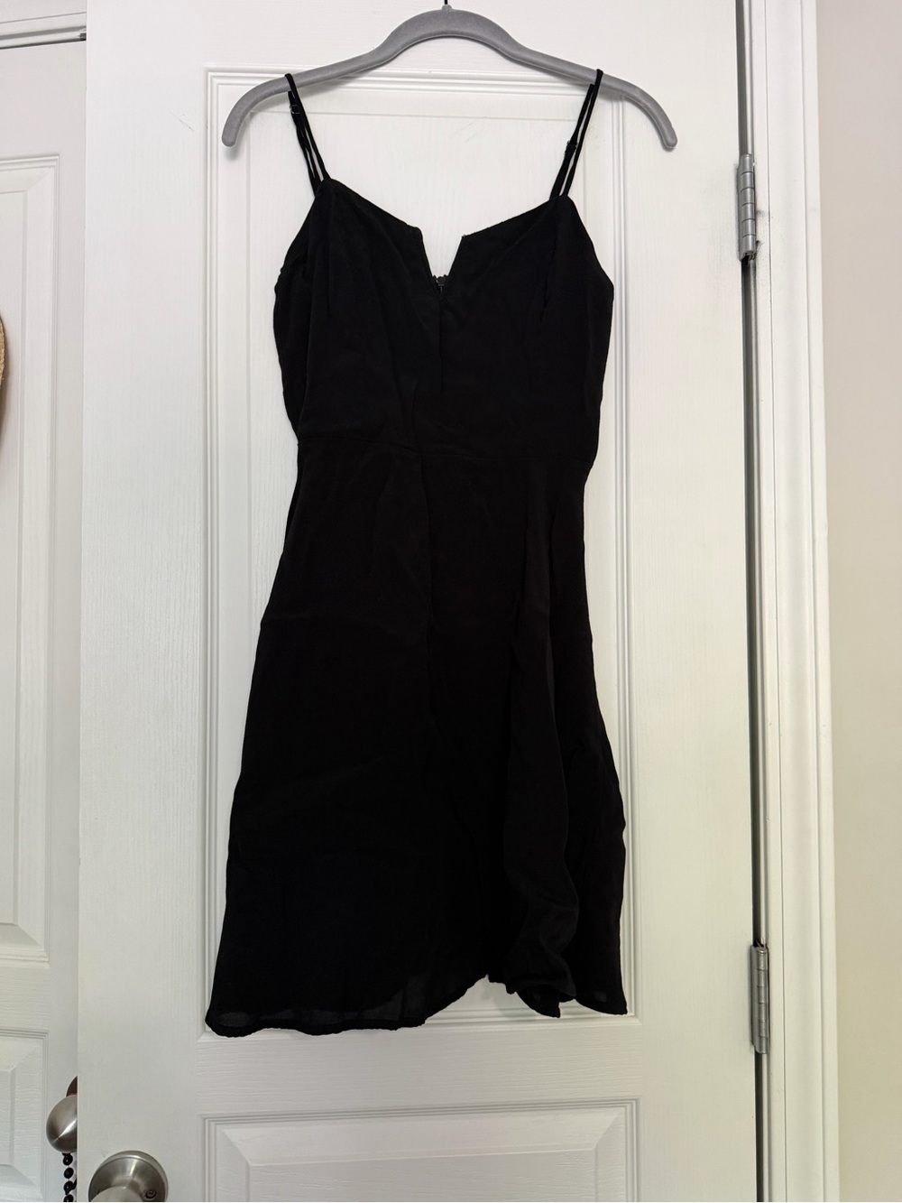 The Impeccable Pig black mini dress with zipper back, size S